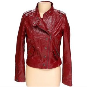 xhilaration Red Faux Leather Moto Jacket